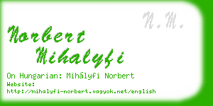 norbert mihalyfi business card